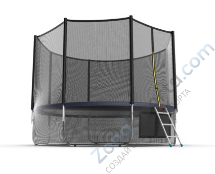 Батут Evo Jump External 12ft (Blue) с нижней сетью
