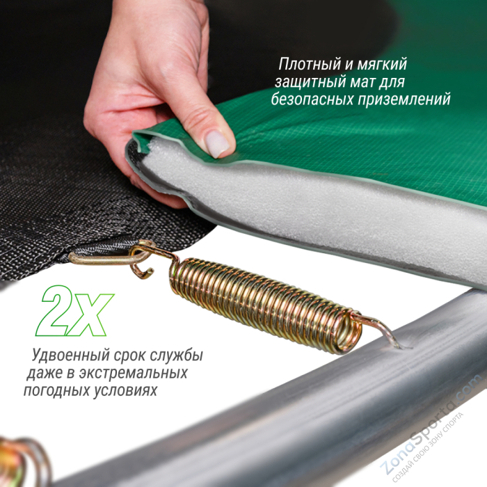 Батут Unix Line Supreme Basic 14 ft (green)
