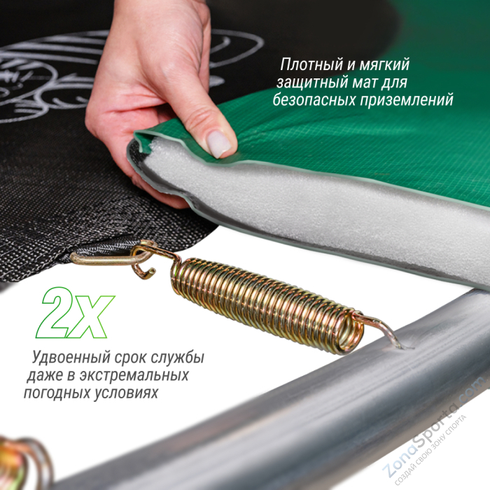 Батут UNIX line Supreme Game 12 ft (green) TRUSUG12GR