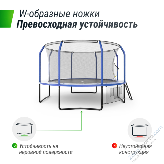 Батут UNIX line Supreme Game 12 ft (blue) TRUSUG12BL