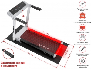 Беговая дорожка Unix Fit Hi-tech F2 Plus Arctic Ice