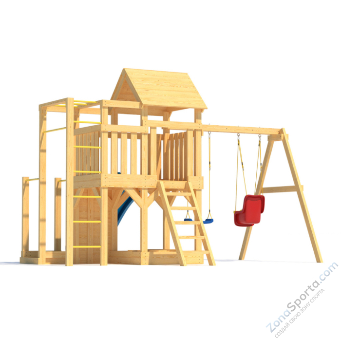 Детская площадка CustWood Scout S5 с деревянной крышей 