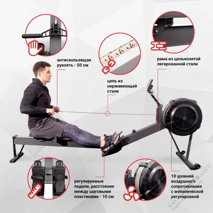 Гребной тренажер Protrain HC-RW-01