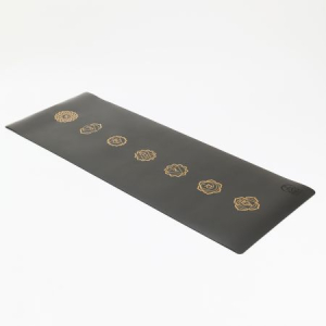 Коврик для йоги INEX Yoga PU Mat TPE c гравировкой серый