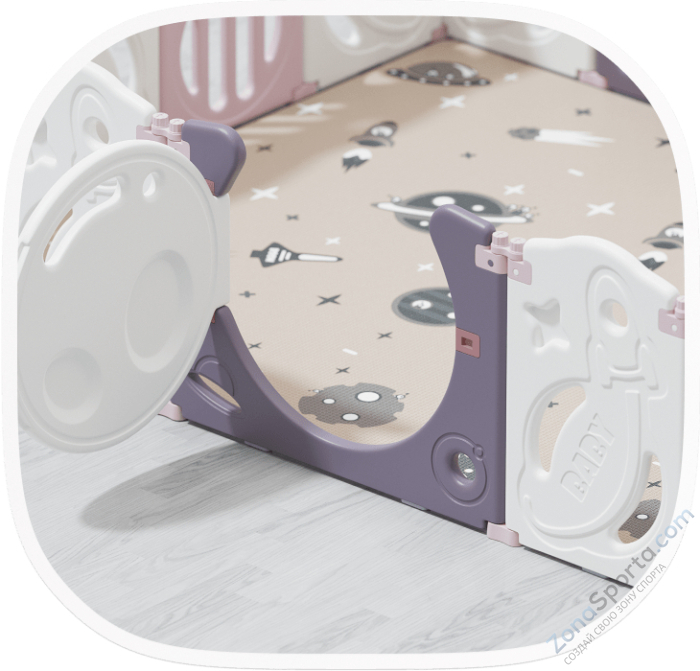 Манеж Unix Kids Supreme Space 200x240 Rose с качелями