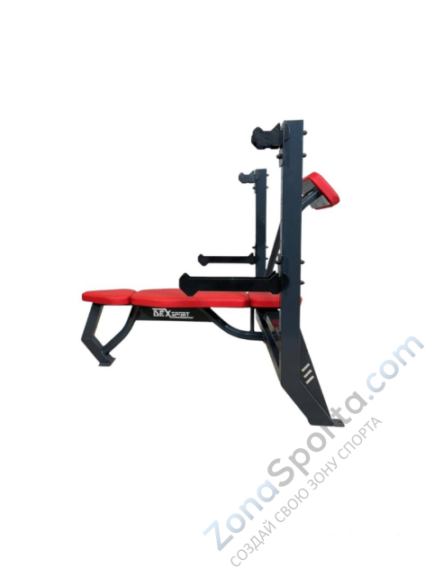 Скамья для жима лежа со страховочными упорами и упором для партнера DEXsport AS-017
